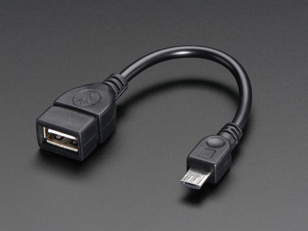 Adafruit 1099 Cable USB OTG Host - MicroB OTG macho a hembra A