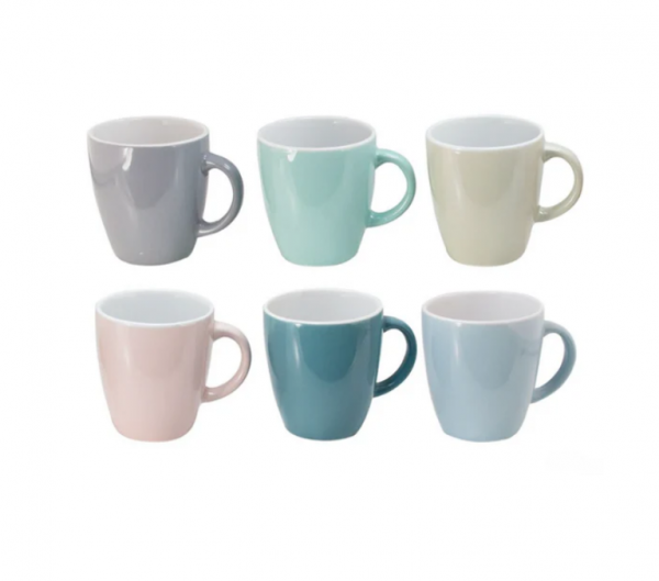 Mr Beam Tazas de café , color pastel, pack de 6, 160 ml
