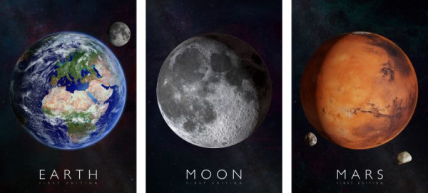 Curiscope Poster STEAM Realidad Aumentada *Tierra - Marte - Luna*
