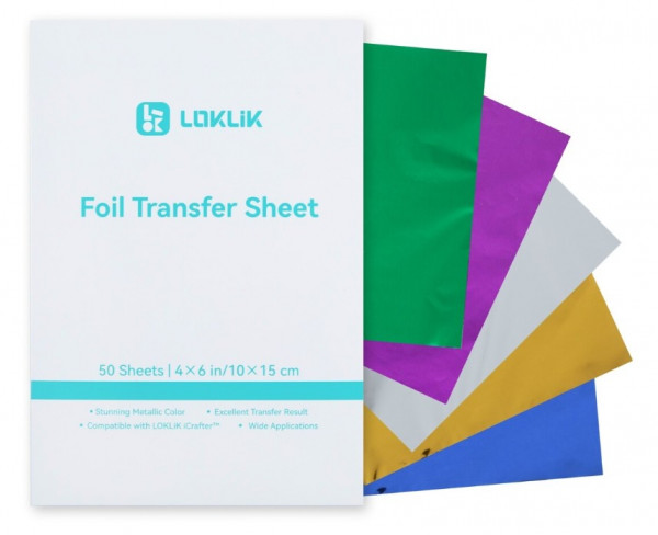 LOKLIK Hojas de transferencia - 5 colores - Pack de 50