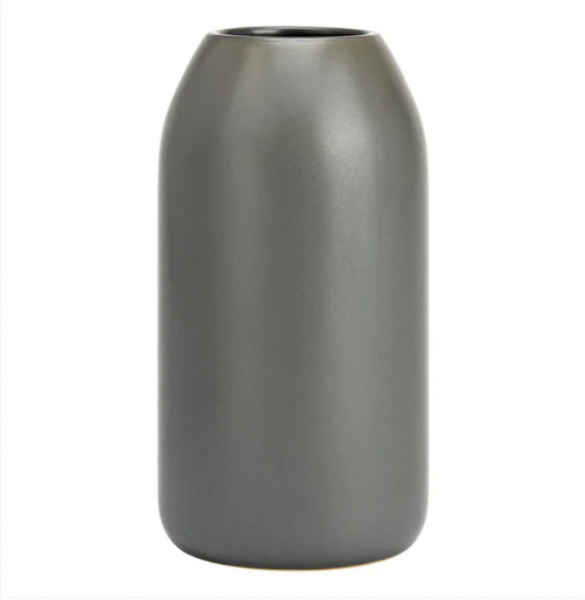 Mr Beam Jarrón, porcelana, gris, 11x21x11 cm