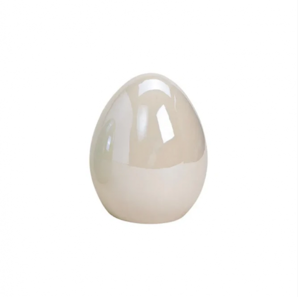 Mr Beam Huevos de cerámica, blanco, (8x10x8cm)