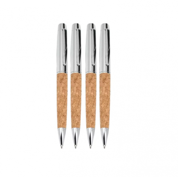 Mr Beam Bolígrafos, metal/corcho, paquete de 4
