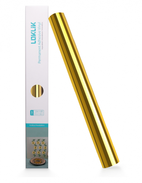 LOKLIK Vinilo adhesivo permanente Espejo Metálico dorado
