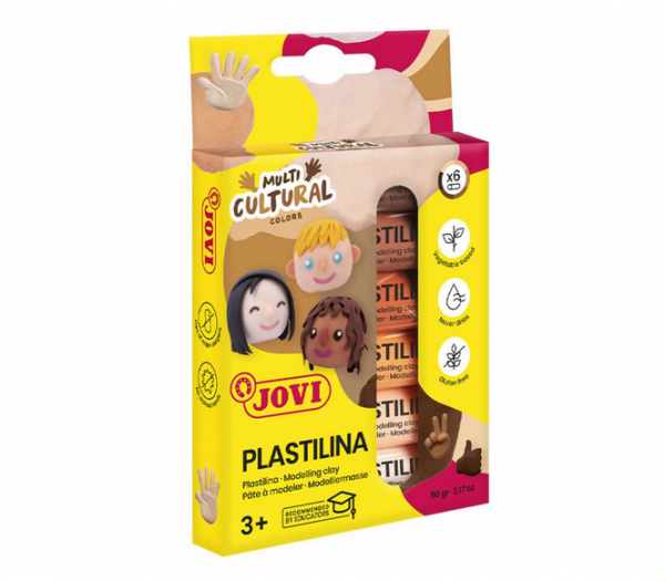 PLASTILINA Estuche 6 barras 15 g colores MULTICULTURAL