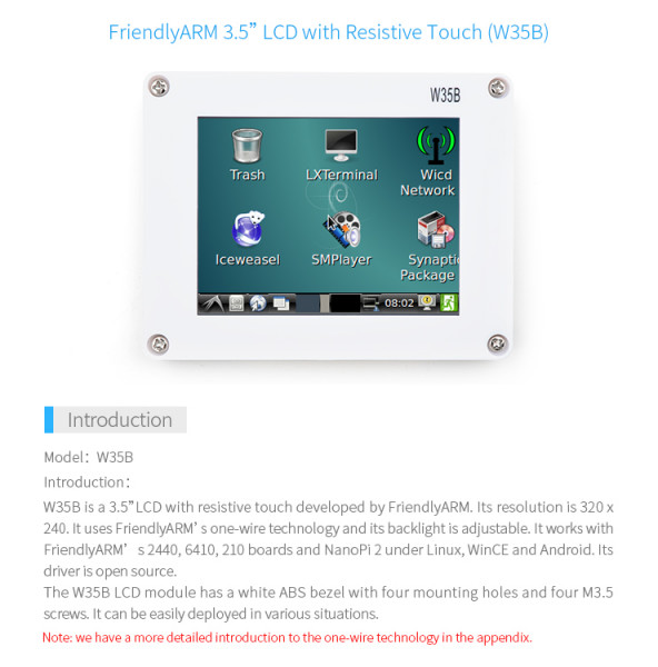 FriendlyELEC W35B LCD Táctil resistivo 3.5