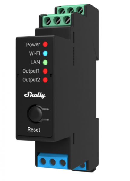 Shelly Pro 2PM Relé Wi-Fi - Max. 25A - BT