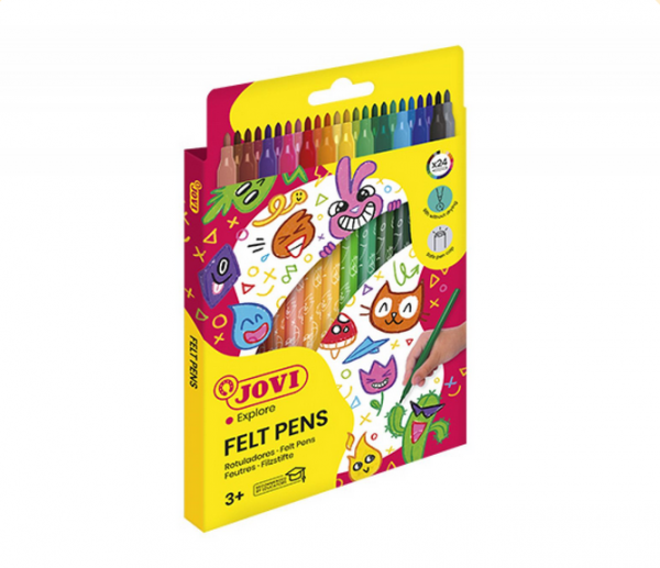 FELT PENS Estuche 24 rotuladores MEDIUM TIP colores surtidos