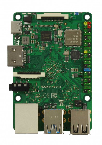 Rock Pi 4 Modelo A 2GB V1.4 (sin WLAN/Bluetooth/PoE)
