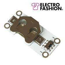 Kitronik 2711 Electro Fashion Portapilas cosible para pilas de botón con interruptor