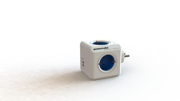 Allocacoc Powercube Original USB 4x + 2, blanco/azul