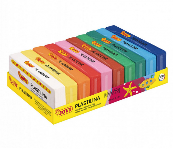 PLASTILINA Bandeja 10 pastillas 150 g colores surtidos