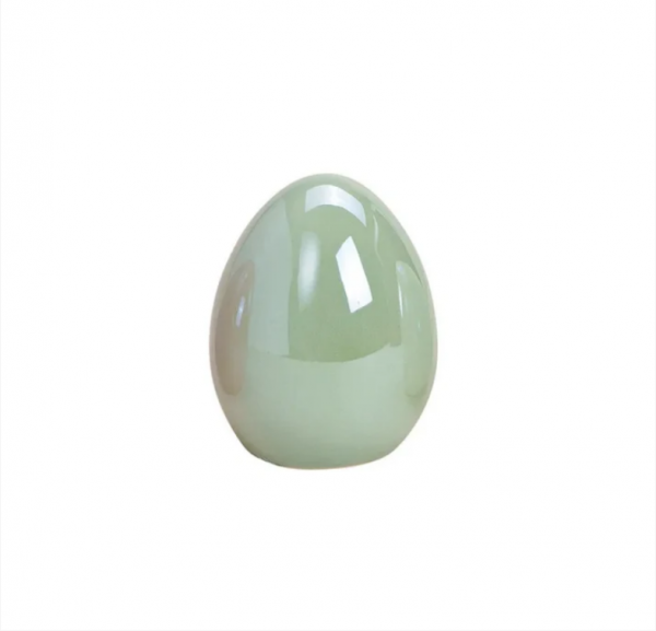 Mr Beam Huevos de cerámica, verde, (8x10x8cm)