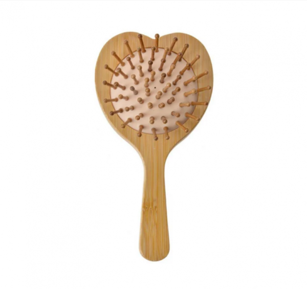 Mr Beam Cepillo para el cabello Bambú Corazón con espejo