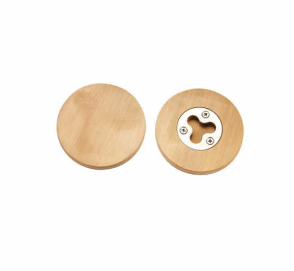 Mr Beam Abridor de botellas de bambú, redondo, 8 cm, paquete de 5