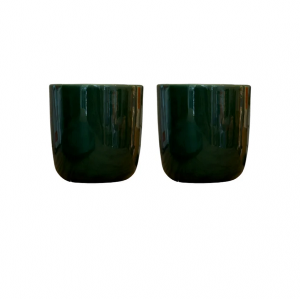 Mr Beam Juego de tazas de gres, verde, 8,5 x 8 cm