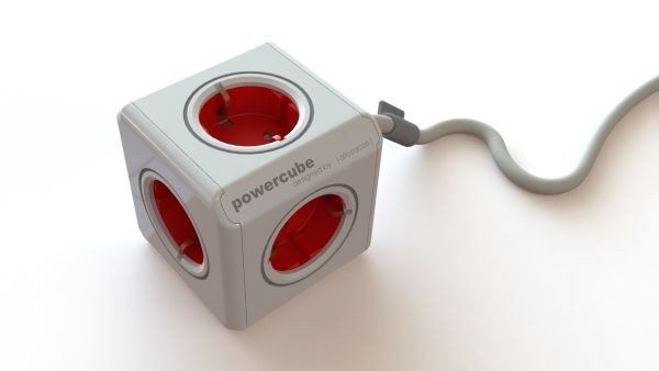 Allocacoc Powercube Extended 1,5m, blanco/rojo