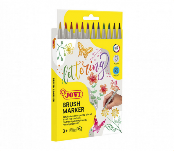 BRUSH MARKER Estuche de 12 rotuladores con punta pincel