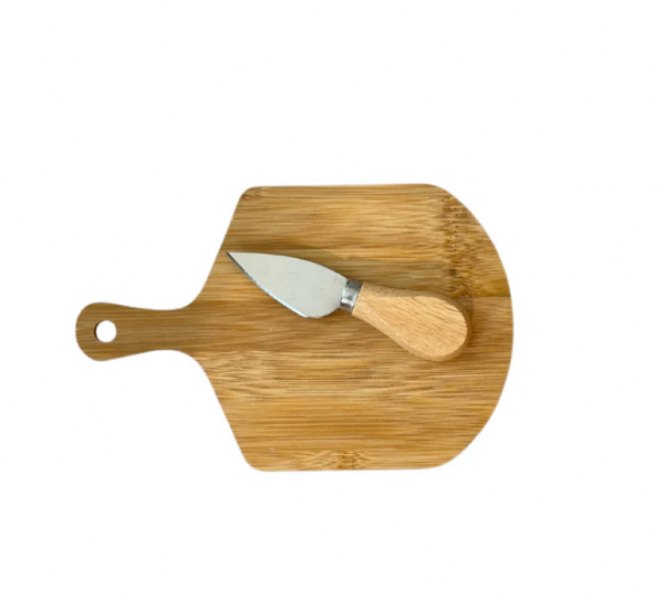 Mr Beam Tabla de quesos, bambú con cuchillo, 20x13cm