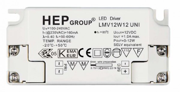 HEP Alimentación LED - 12V/12W